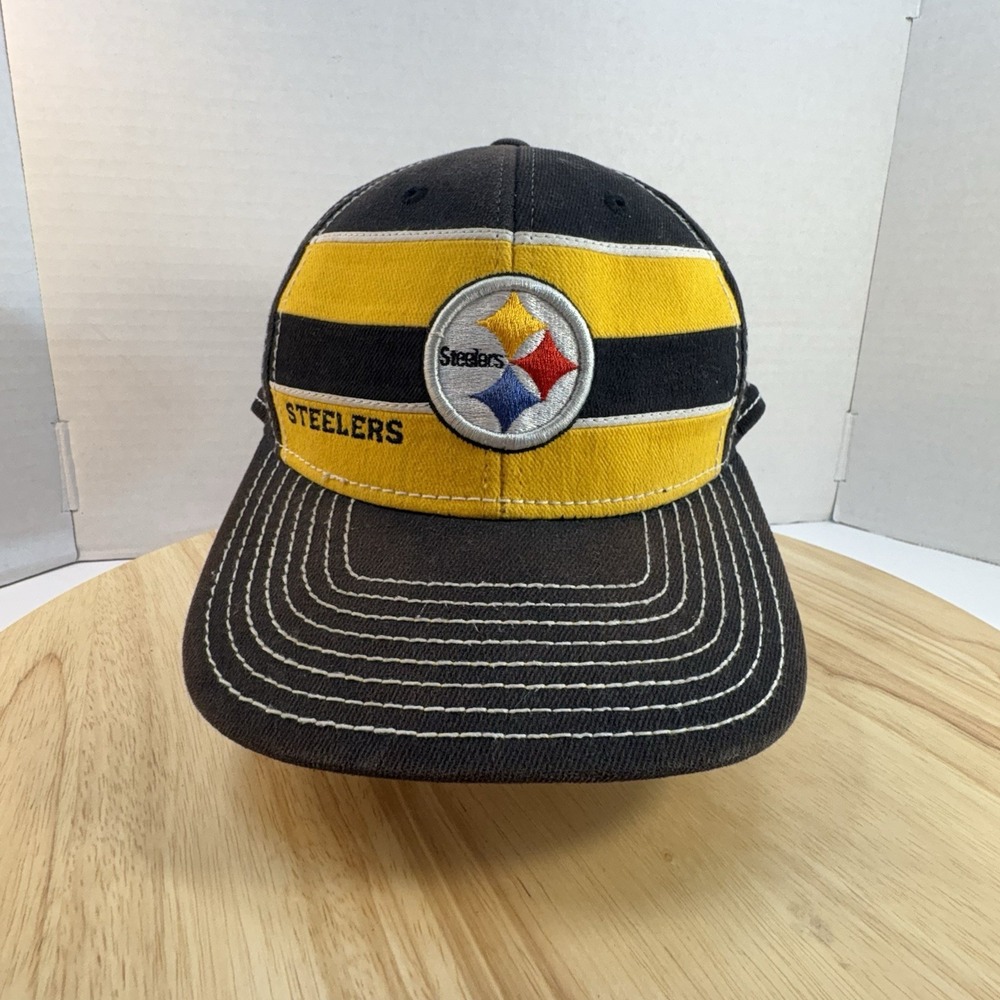 Reebok On-Field Pittsburgh Steelers NFL Cap Hat Black/Yellow/White Stripe